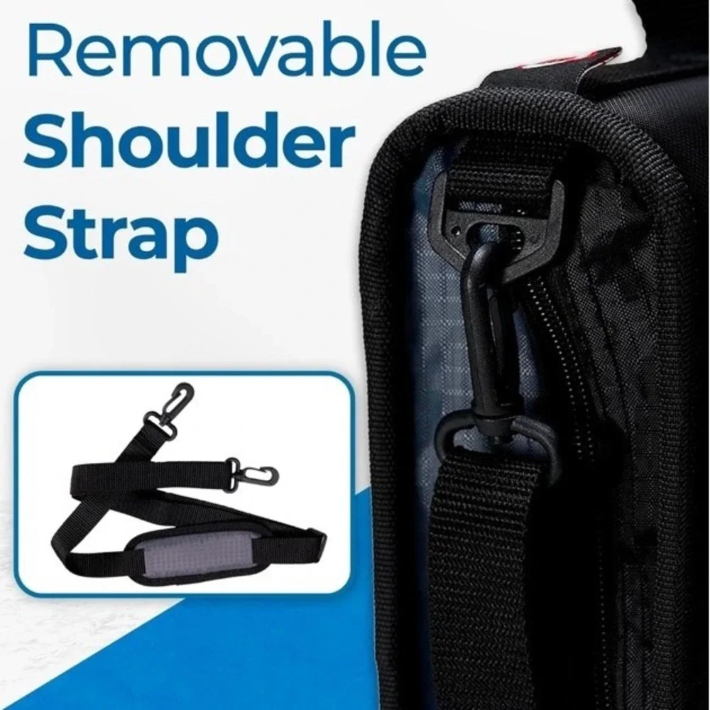 Case It The Dual 2 in 1 Zipper Binder Two 1.5 Inch D Rings Pen Pouch Strap Carry